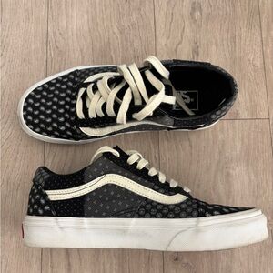 Vans Black and Cream Patterned Sneakers